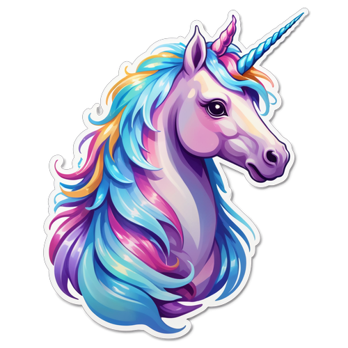Fantasy-Inspired Shimmering Unicorn Sticker