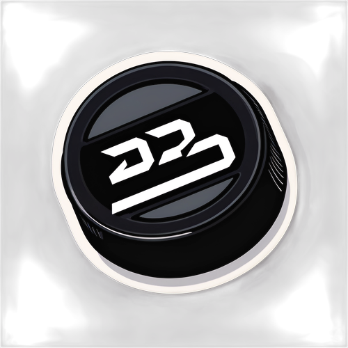 Minimalistický design hokejového puku s roky 2025 a 2026