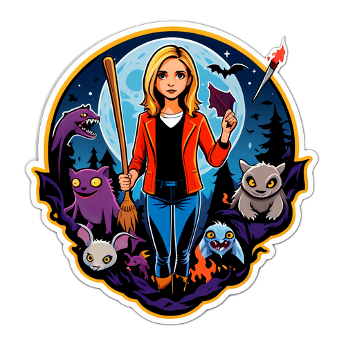 Autocollant inspiré de Buffy contre les vampires