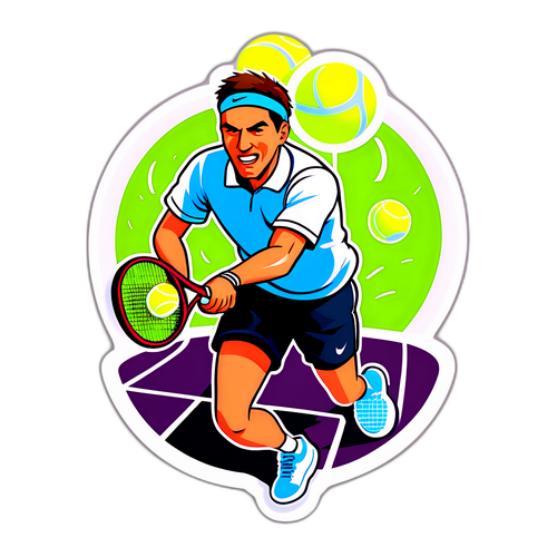Un design de Benjamin Bonzi sur un court de tennis
