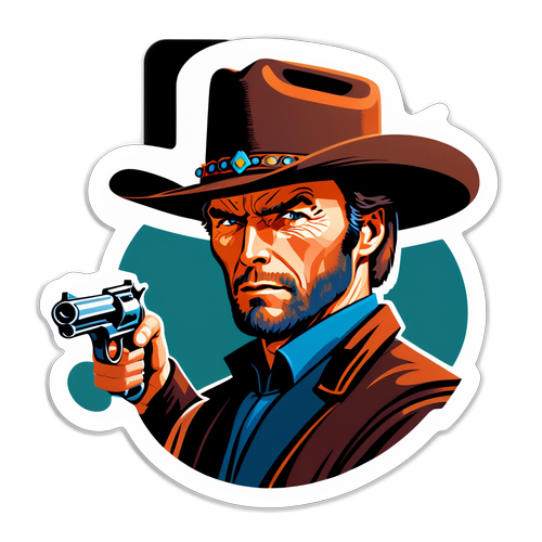 Clint Eastwood på Kanten: Den Ultimative Vintage Cowboy Sticker, du Ikke Må Gå Glip Af!