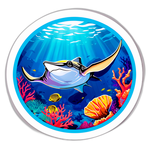 Adesivo dei Caraibi con Manta