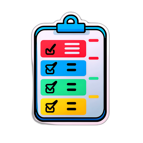 Stiker Tema Daftar Periksa yang Menyenangkan