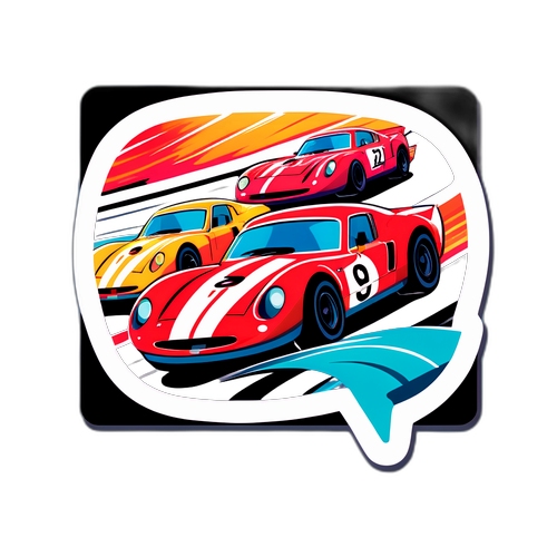 रेसिंग कारों का स्टिकर