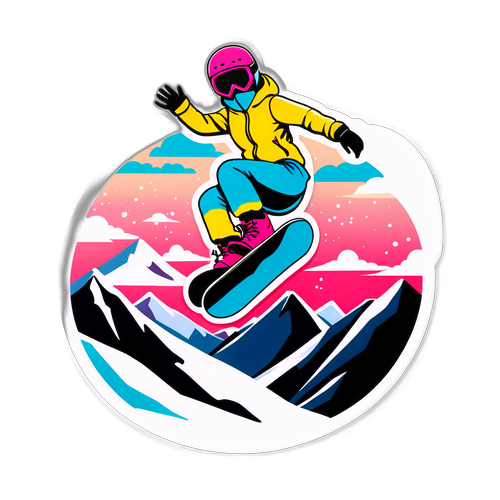 Autocollant de Tess Ledeux en plein saut