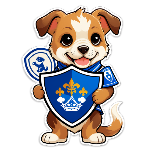 Adorable perro leal con escudo de Millonarios