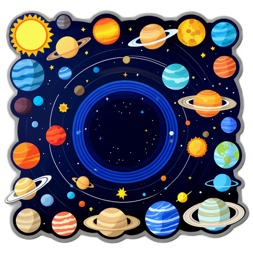 Madamdaming Paglalakbay sa Ating Solar System: I-explore ang Mga Planeta Gamit ang Makulay na Sticker na Ito!