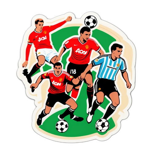 Vintage na Sticker ng Manchester United laban sa Newcastle