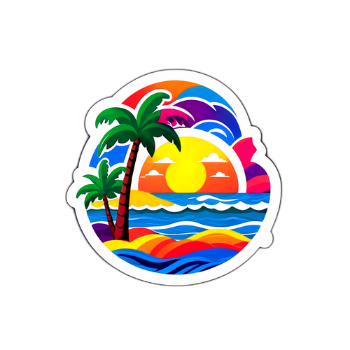 Sticker de la costa de Santa Clara del Mar