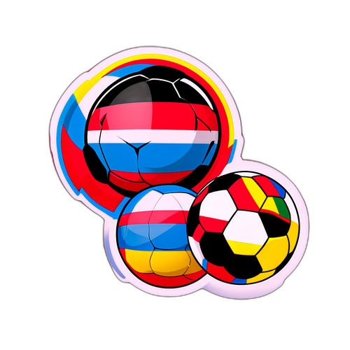 Kibandiko Kichekesho: Bendera za Luxembourg na Ujerumani na Mpira wa Miguu