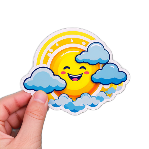 Sticker ng araw na masaya