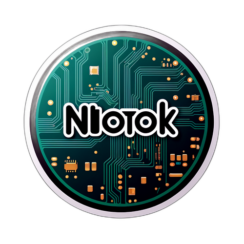 מדבקה מגניבה עם עיצוב של לוח מעגלים מודפסים