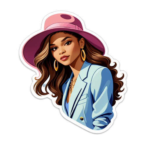 Design Chic di Zendaya con Cappello Elegante