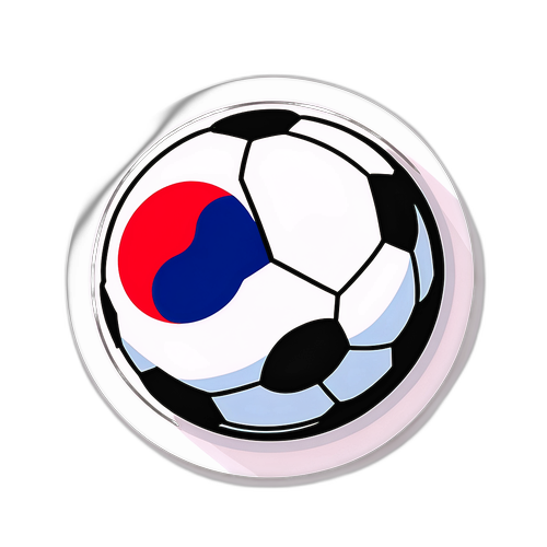 Sticker van de Zuid-Koreaanse vlag in de vorm van een voetbal