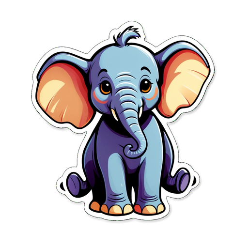 Adorable Yet Eccentric: The Elephant Sticker That Will Brighten Your Day!