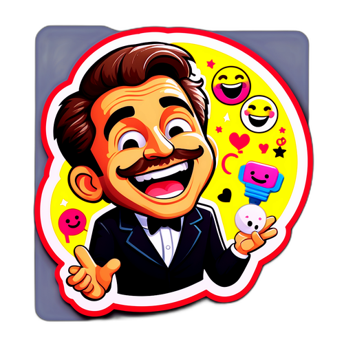 Adesivo di Paolo Bonolis con Elementi Comici