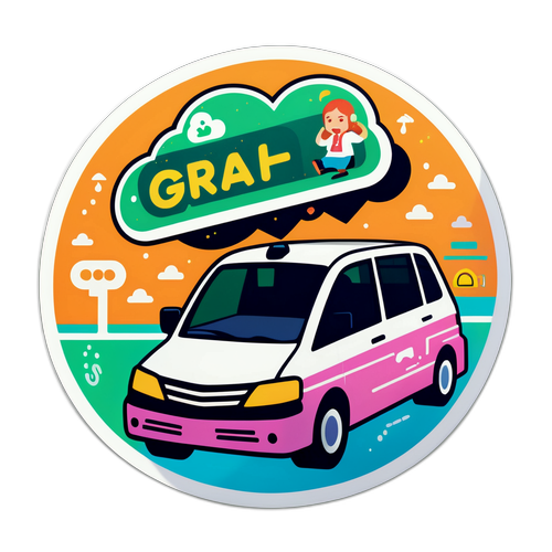 Pelekat Glitch Fares Grab Singapore yang Lucu