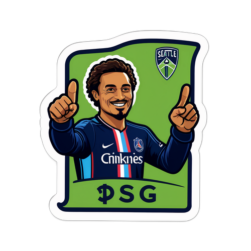 시애틀 사운더스와 PSG 경기를 응원하는 스티커