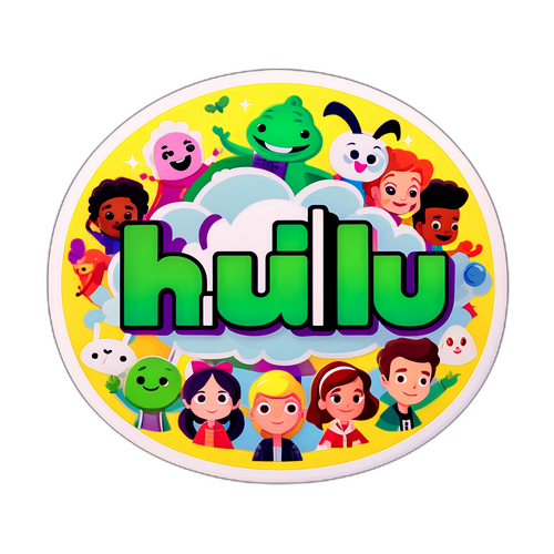 Illustrazione Giocosa del Logo Classico di Hulu