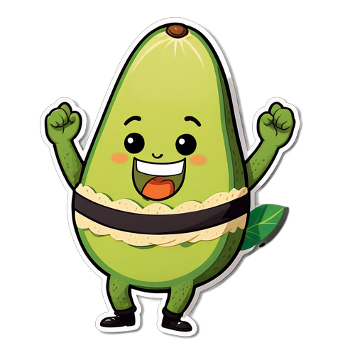 Masayang Avocado na Sticker