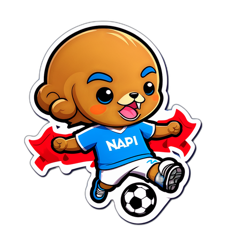 Αθλητικό αυτοκόλλητο Νάπολι με την μασκότ και τα χρώματα της ομάδας