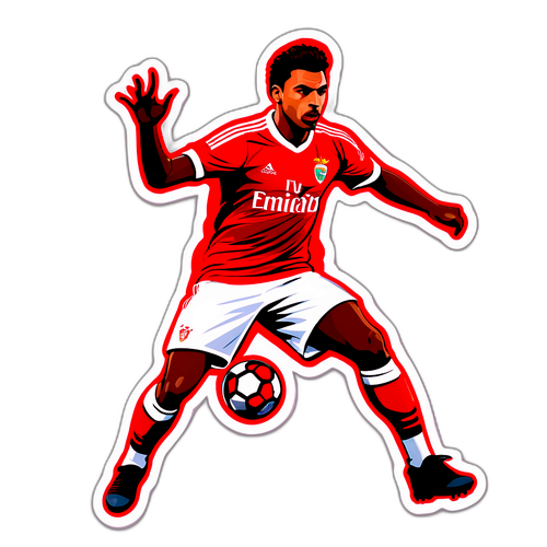 สติกเกอร์นักฟุตบอลเบนฟิก้าในท่าปั่นบอล