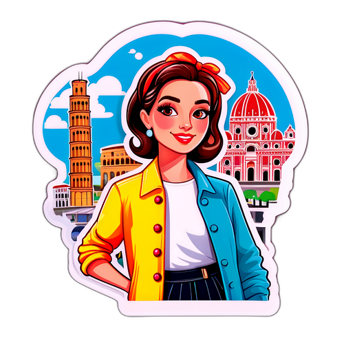 Simonetta Cesaroni con Iconici Monumenti Italiani