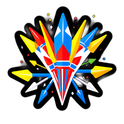 Un săgeată cu săgeți strălucitoare în zbor