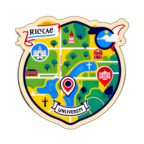 Rice University Map Sticker