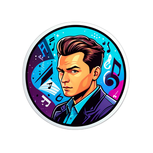 Егор Крид на наклейке в динамичном стиле