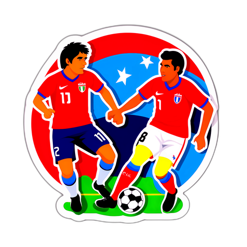 Thiết kế sticker bóng đá giữa Chile và Peru