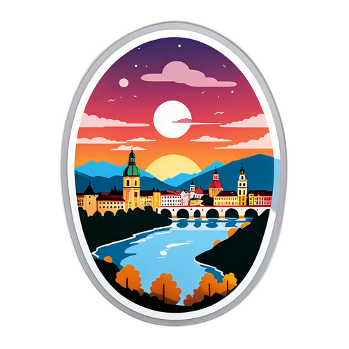 Romantischer Sonnenuntergang über Passau