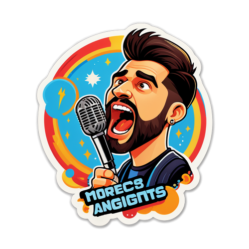 Unleash Your Inner Star: Marco Angulo's Bold Sticker Showcases His Microphone Magic!