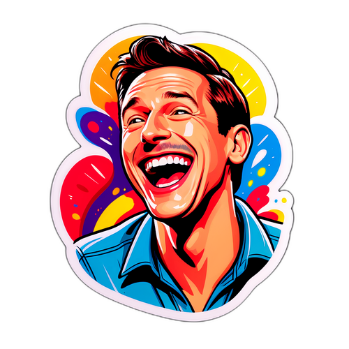 Vibrant Sticker of Matt Rife Laughing