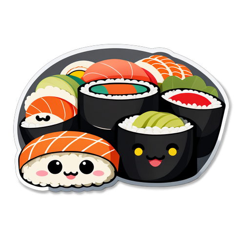 Adorable Sushi Roll Characters