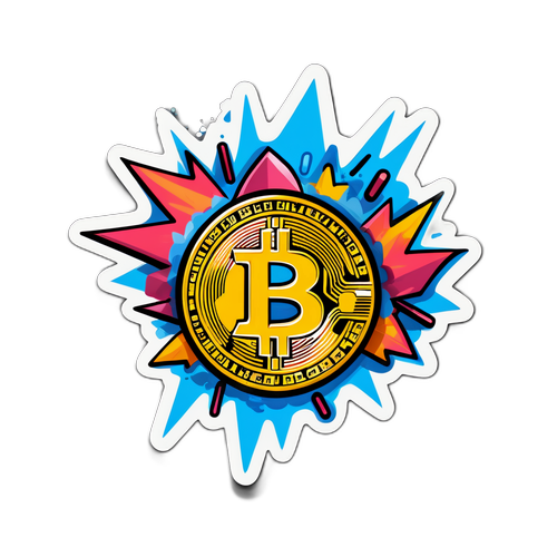 Stickers z tekstem "Cena Bitcoina" w stylu graffiti