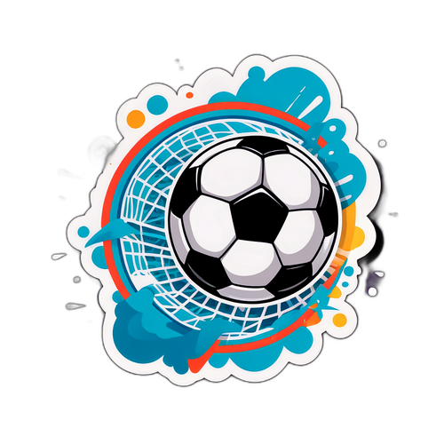 Energiegeladener Sticker mit Fußball
