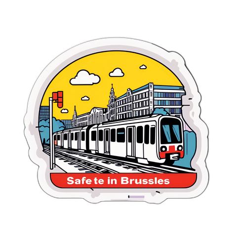Stickerontwerp van de Brusselse metro