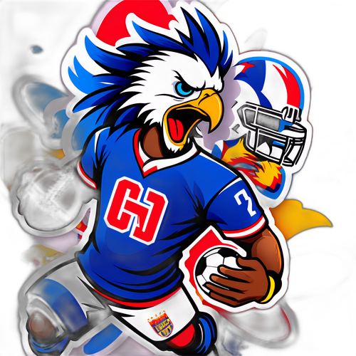 Dynamická nálepka Lyon – G.A. Eagles s fotbalovými postavami a emocionálními výrazy hráčů