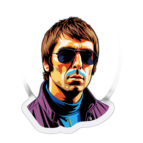 Autocollant de Liam Gallagher en lunettes de soleil