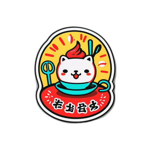 糸島カフェ文化を表現したステッカー