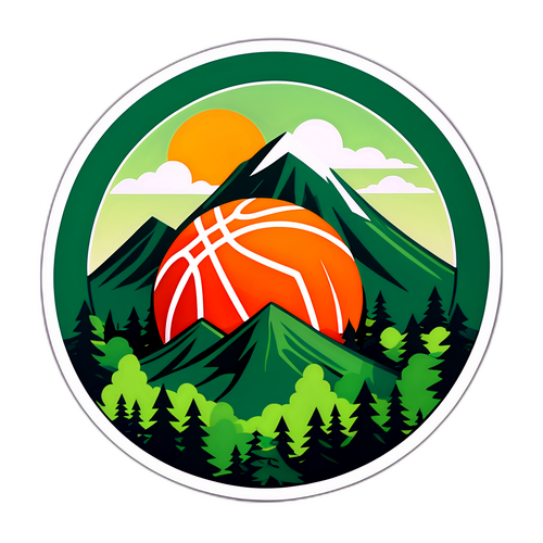 Playful Vermont Basketball Sticker