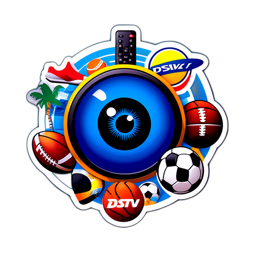 Sticker ya DStv yenye Mtema wa Televisheni na Msimbo wa Michezo