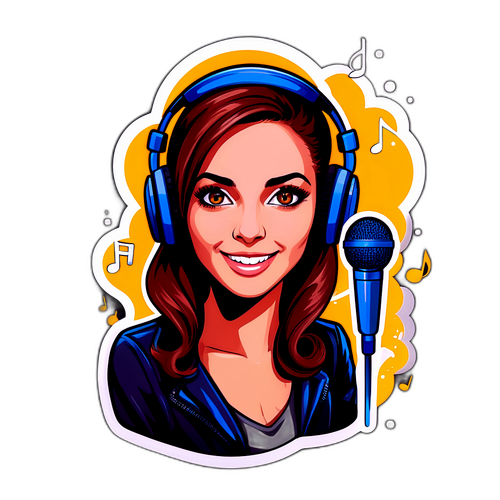 Adesivo di Stefania Nobile con note musicali e microfoni