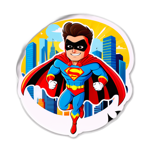 Cartoonische Superheld Arnaud Denis