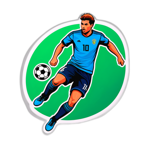 Pegatina de un jugador de fútbol en acción representando a Sorloth