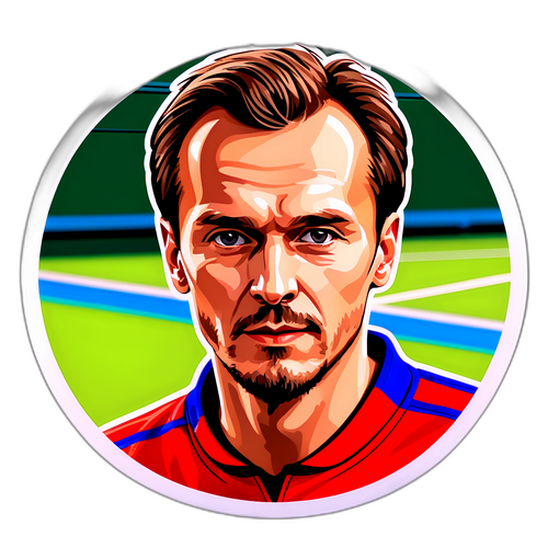 다니일 메드베데프의 독특한 헤어스타일 스티커