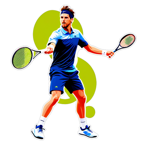 Kreative Darstellung von Cameron Norrie beim Aufschlag