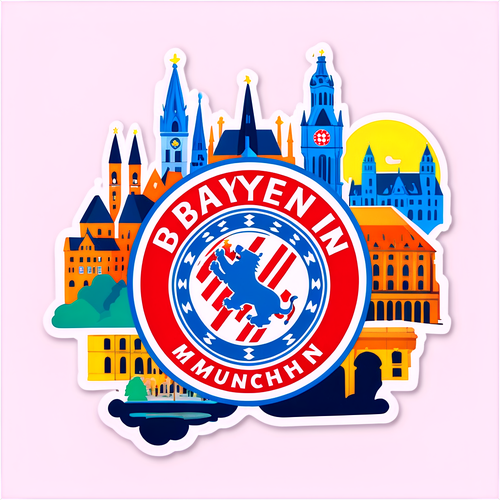 Reka Bentuk Logo Bayern Munich dengan Mercu Tanda Munich