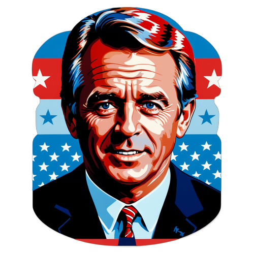 Colorful Vintage Campaign Sticker of RFK Jr.